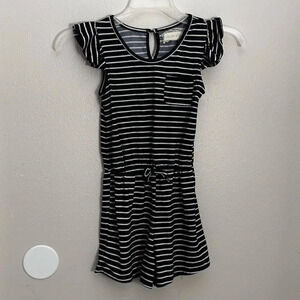 Girls Kids Btween Stripe Black Romper Size 6x